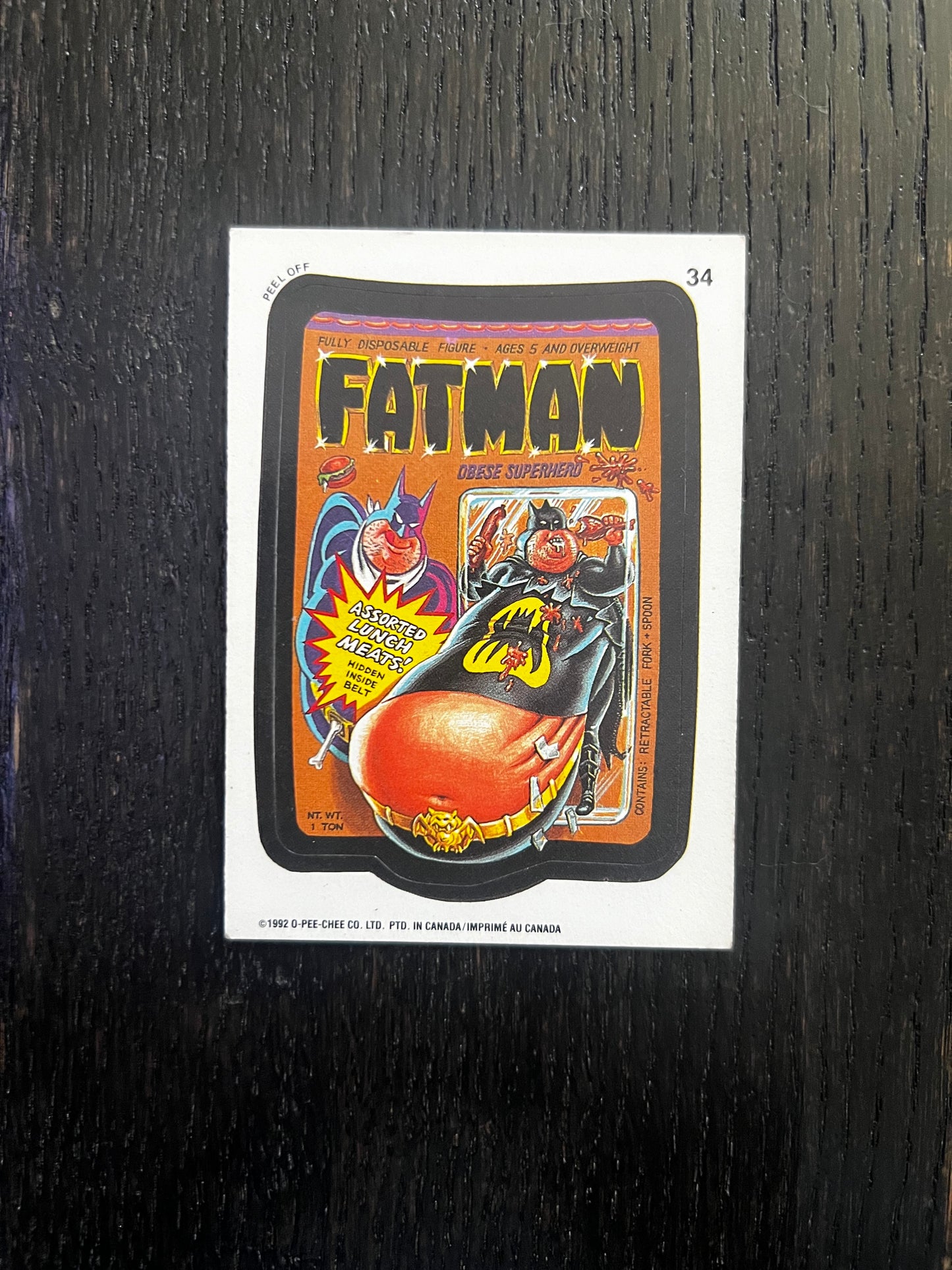 Topps Wacky Packages Sticker Fatman #34 (1992) VG